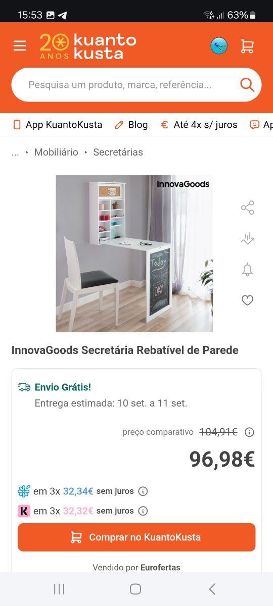 Espaço de trabalho (mesa, cadeira,  monitor)