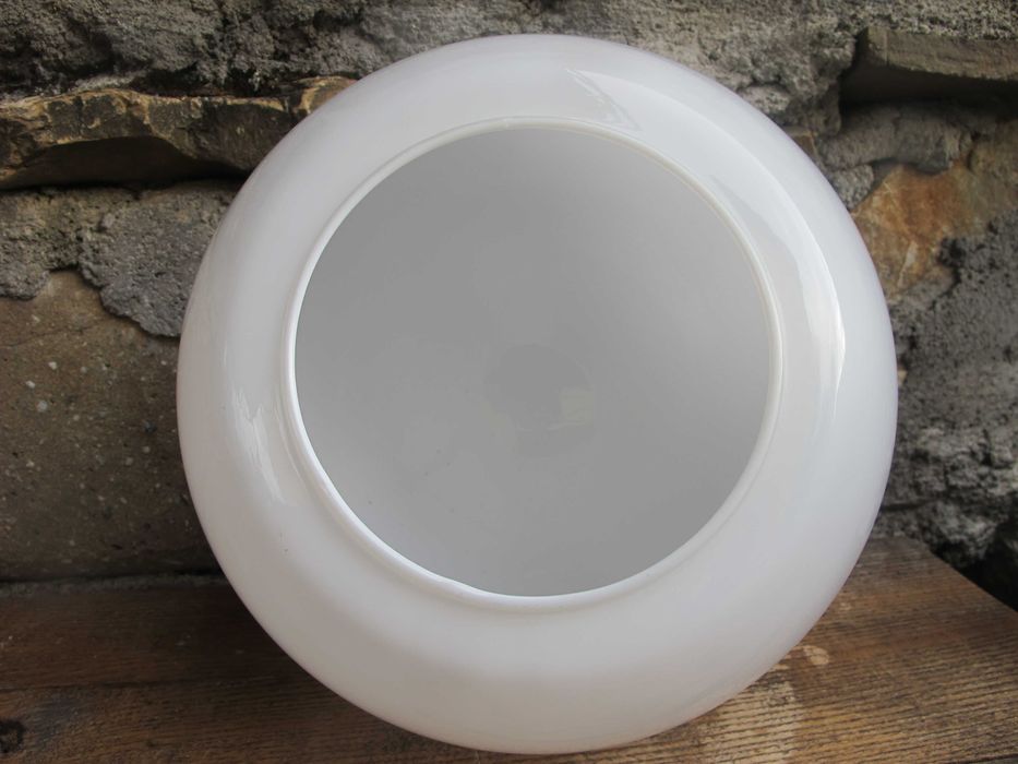 Szklana duża kula zamknięta_BIAŁY POŁYSK__zwis_E 27_śr. 200 x 102 mm