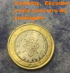 Moeda 1 euro Portugal, Raríssima - Erro de cunhagem Castelos e Escudos