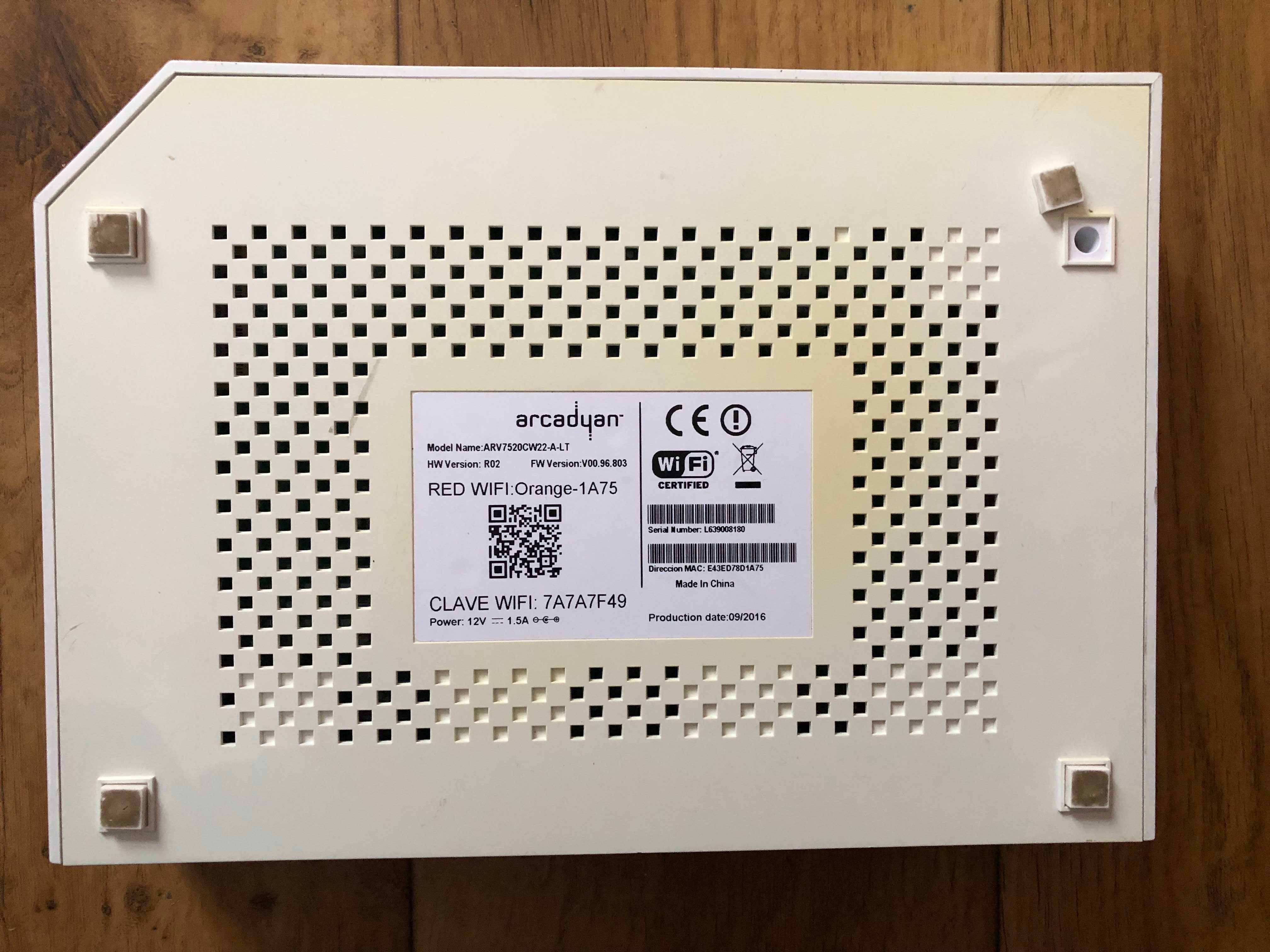 Router Livebox Orange ARV7520CW22-A-LT