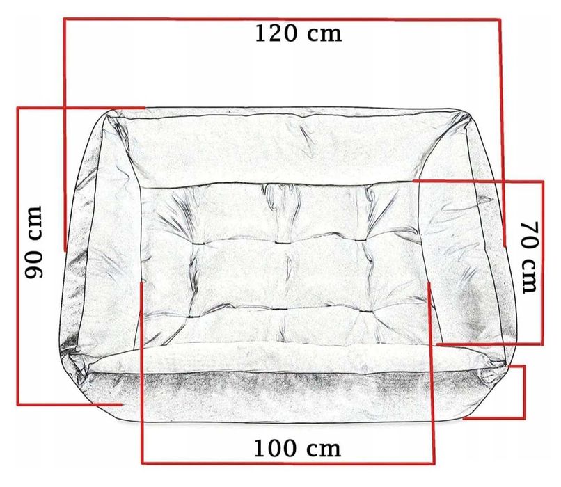 Duże Legowisko Poducha Poduszka Materac Leżanka Sofa dla Psa 120x90