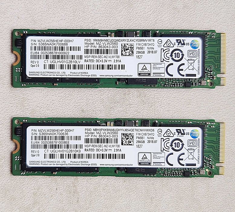 SSD диски mSATA/M.2 SATA/NVMe 2242/2280 на 128/256 ГБ в асортименті