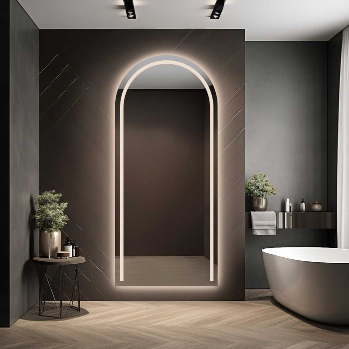 Lustro łazienkowe półowalne PLATO LED 50X110 cm - ALFARAM