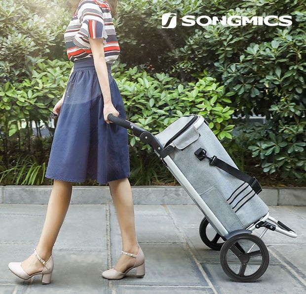 Składany Wózek Na Zakupy z Kieszenią Chłodzącą 35l 25kg