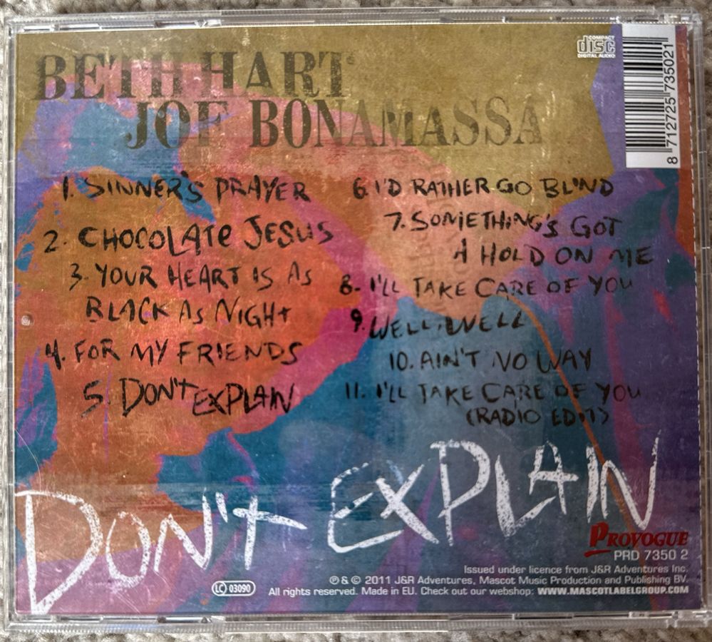 Beth Hart & Joe Bonamassa: Don't Explain [CD]
