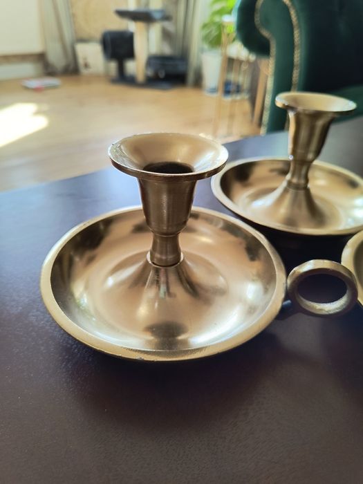 Komplet 3 świeczników metalowych w stylu retro – idealne na kolędę lub