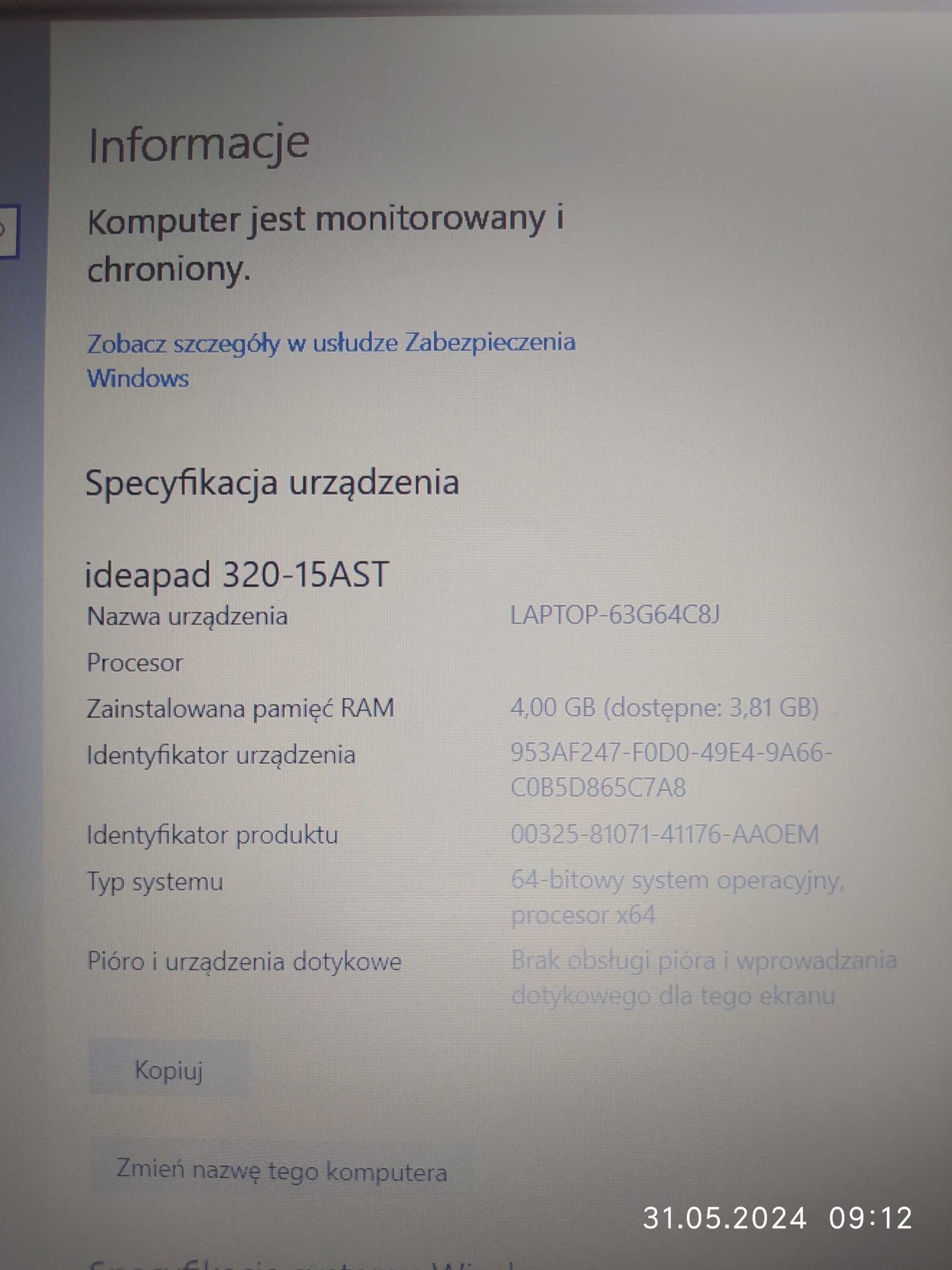 Sprzedam Laptop Lenovo