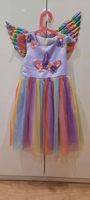 Sukienka jednorożec, tęczowa
