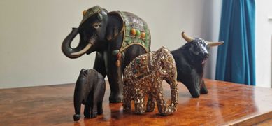 Rzeźba sloni Afryka Azja dekor rekodzielo byk