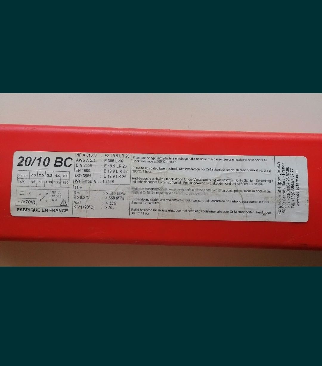 elektrody do stali nierdzewnej 2mm Selectatc