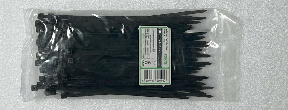3,6×150 - 100 sztuk - Trytytki opaski zaciskowe kablowe trytki
