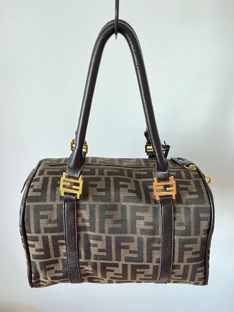 Torba 80s Vintage Fendi Zucca Monogram Boston Bowler