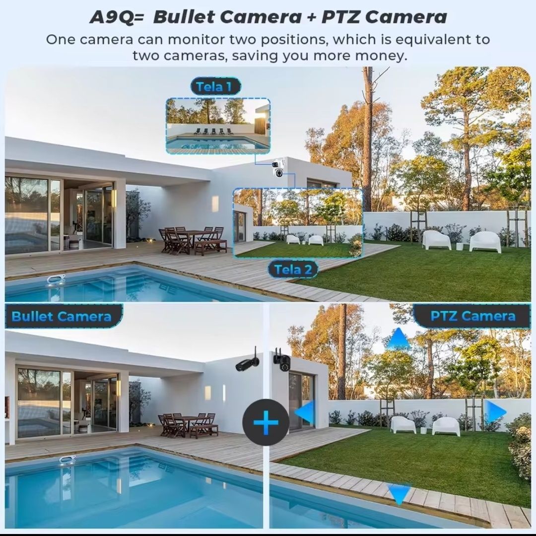 Câmara de Vigilância WIFI - Exterior Rotativa 10MP + Oferta Cartão