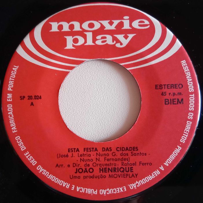 João Henrique	- - - - -	Esta Festa das Cidades	- - - - -	Single