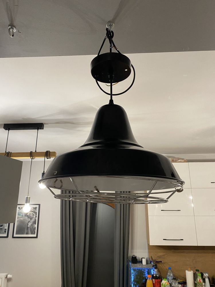 Signal lampa wisząca industrialna czarna