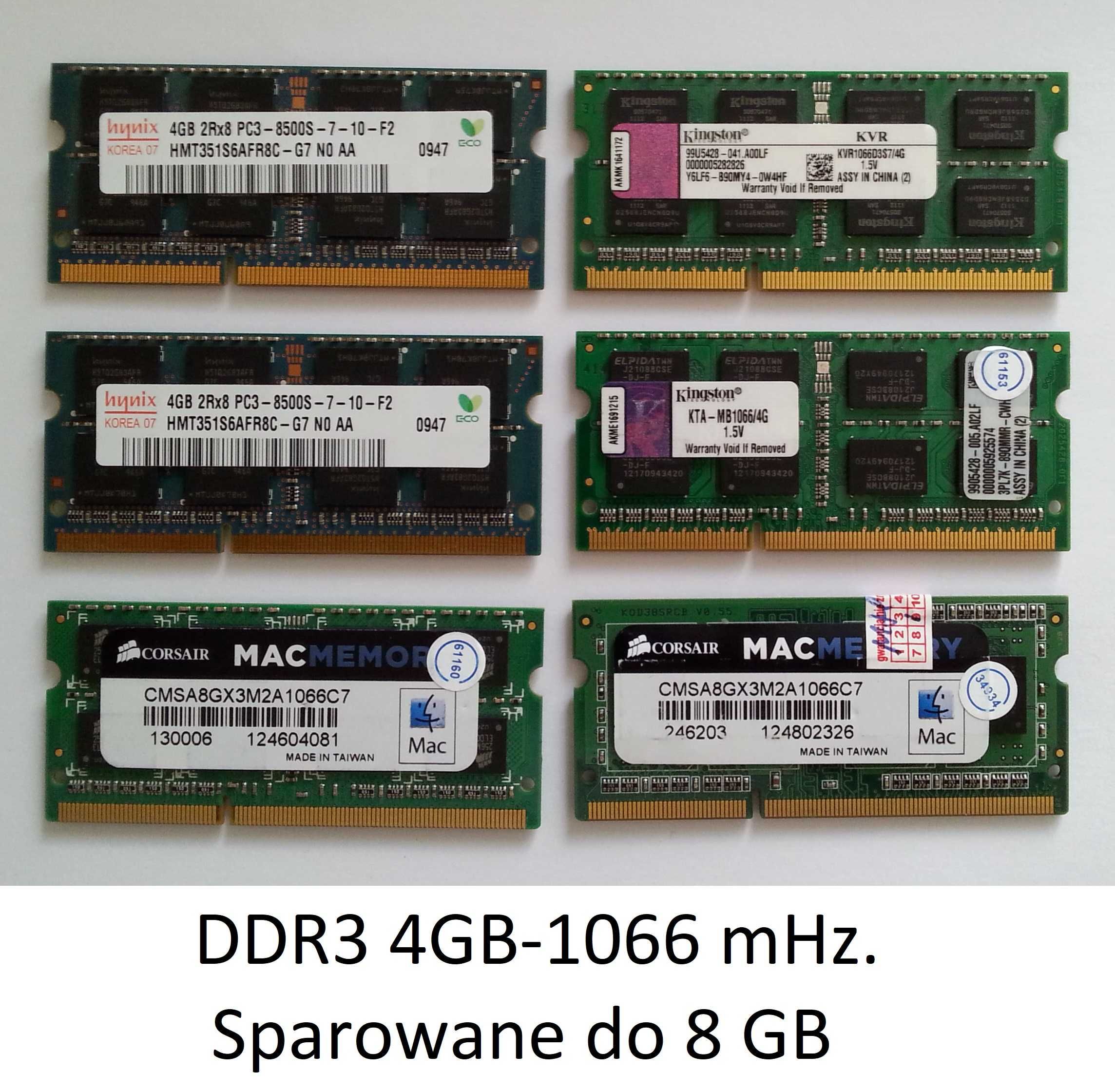 Ideał-Kości DDR2 2GB- SODIMM. Posiadam DDR3 4GB,8GB,DDR4 4GB, 8GB.