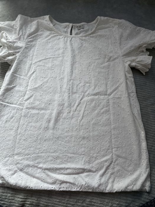 Biała Bawełniana Bluzka wizytowa TU rozmiar 158 cm