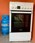 Kuchenka gazowa GORENJE z butlą gazową i reduktorem, biała, szer.50 cm