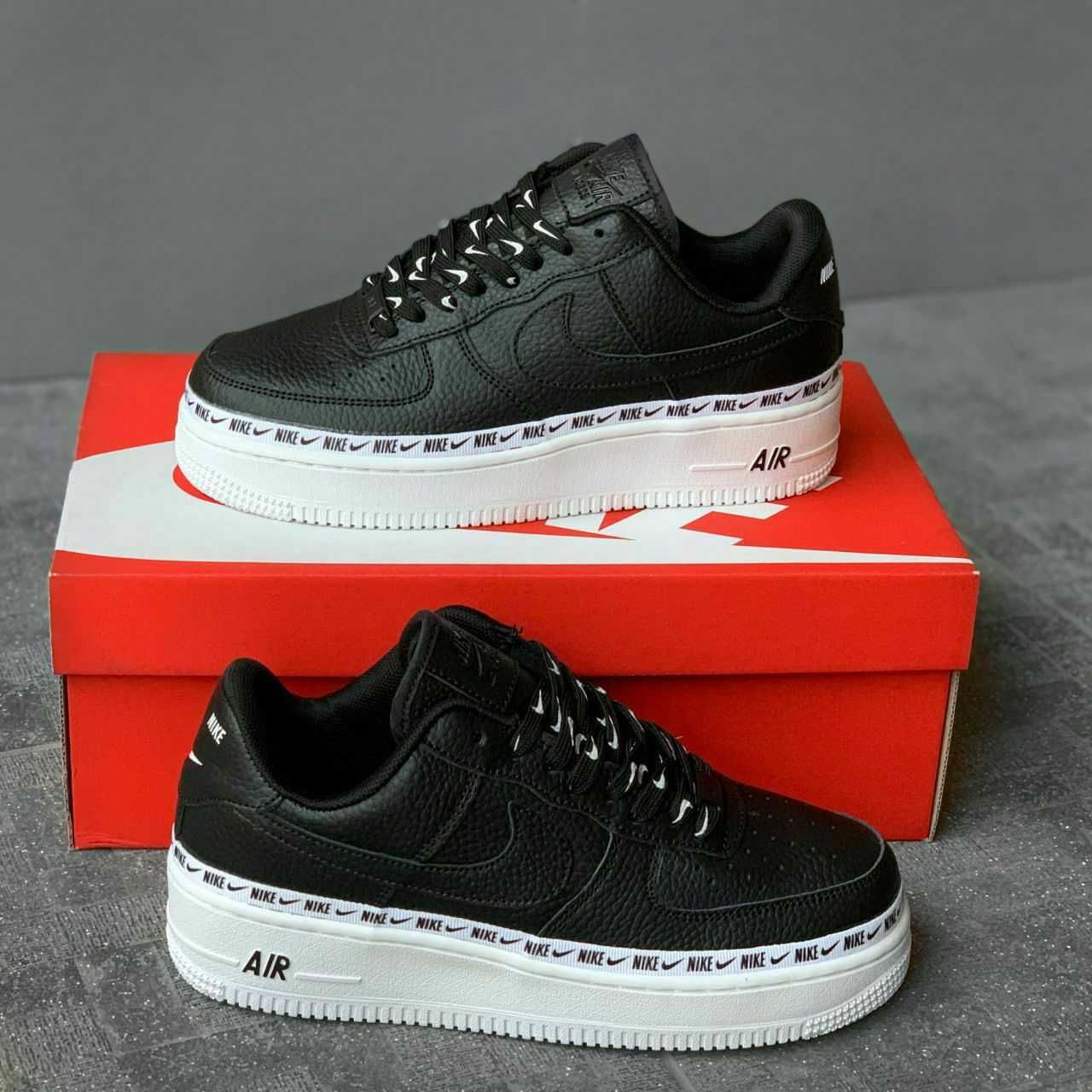 Жіночі кросівки Nike Air Force 1 Low Ribbon чорний 6479 НОВИНКА