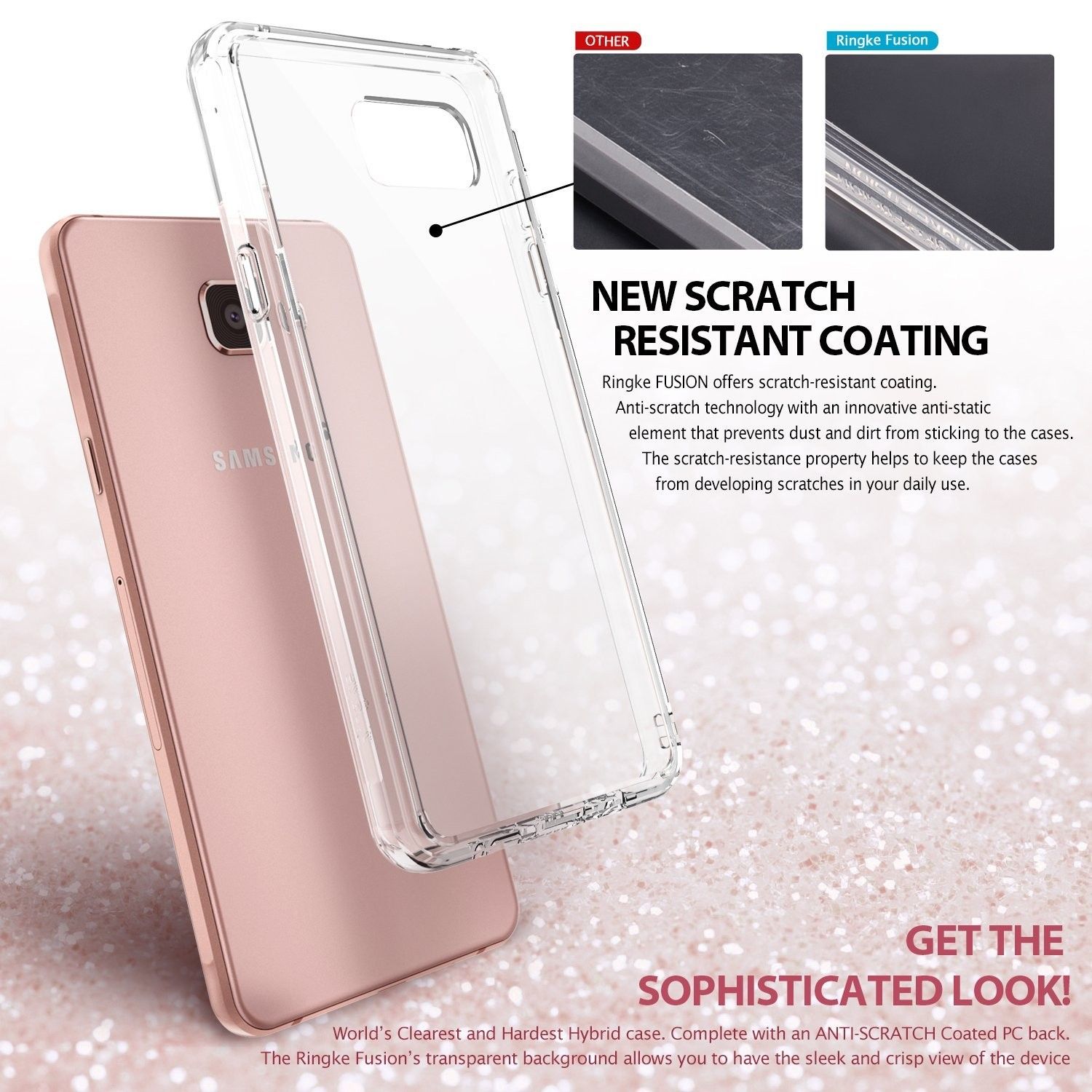 Etui Rearth Ringke Samsung Galaxy A3 2016 Fusion Rose Gold Crystal