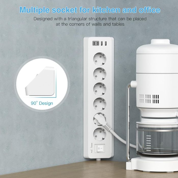 SUDEERY Listwa zasilająca z 4 gniazdami USB