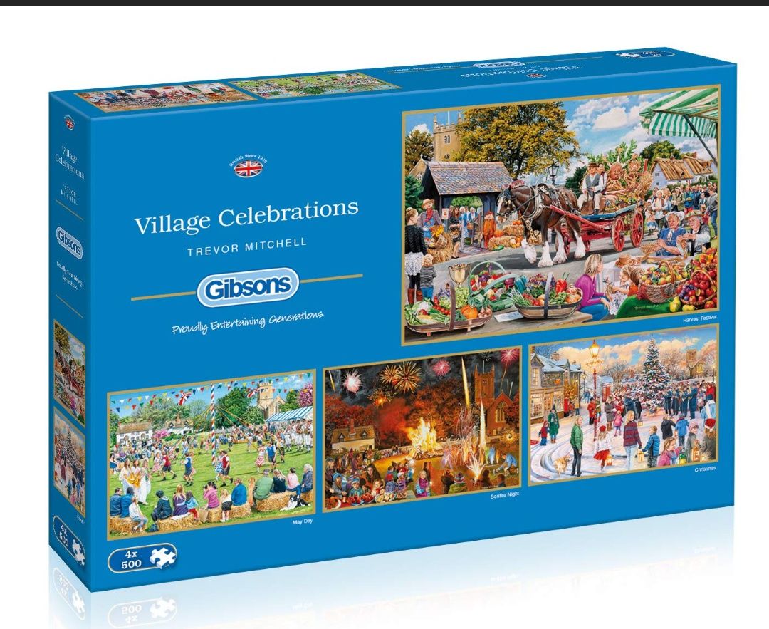 Puzzle Gibsons 4x 500 Village Celebretions