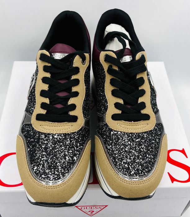 ‼️Nowe oryginalne sneakersy trampki GUESS Hinders5 beżowe 40 AZ 056