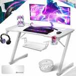 Ergonomiczne biurko gamingowe białe 100 X 60cm biurko Led