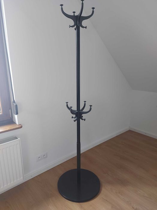Wieszak stojący, czarny, Ikea Hemnes, stal, 185 cm