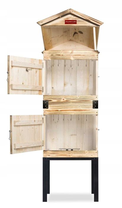 XXL Duża Wędzarnia Ogrodowa Drewniana Wędzok Palenisko Haki Rury