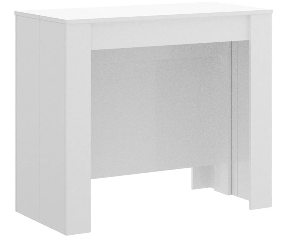 Mesa de jantar extensível. Cor branca.