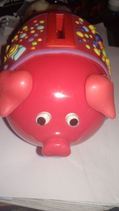 детская игрушка розовая свинка пластик типа копилки фирменная