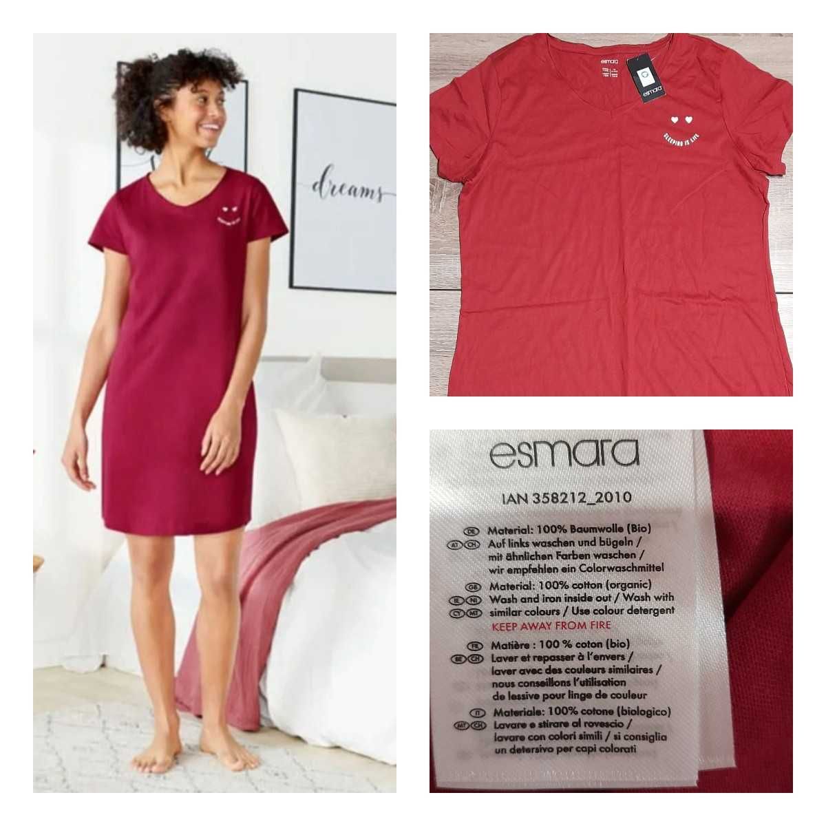 Женская ночная рубашка Esmara, р. L, XL, удлиненная футболка, сорочка
