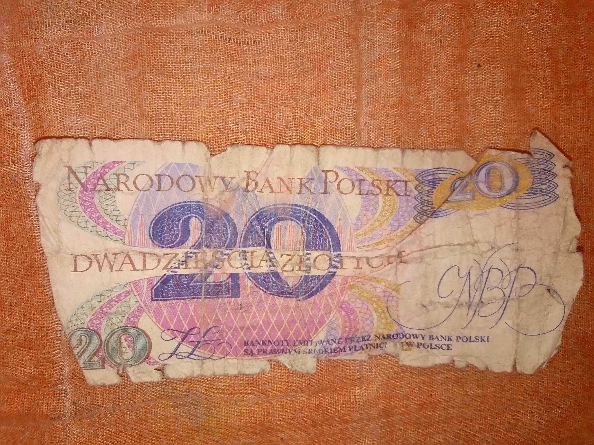 Banknot NBP 20 złotych polskich dwadzieścia Romuald Traugutt 1982