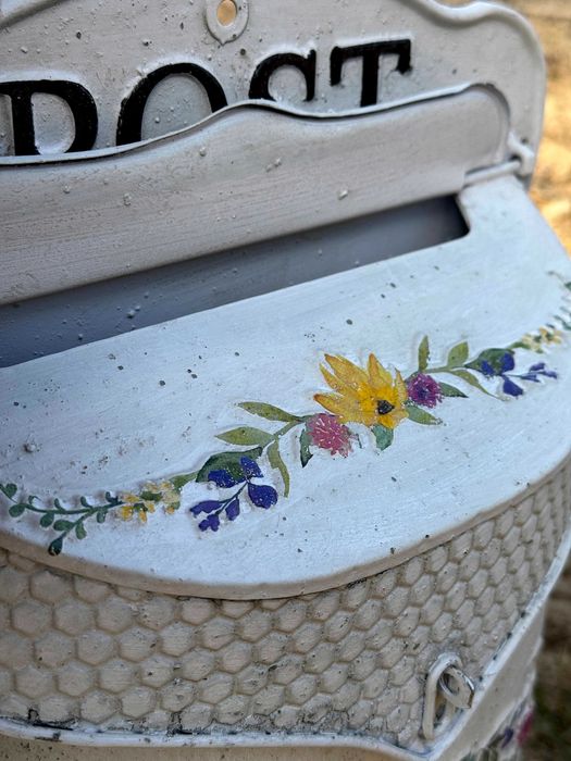 OKAZJA ! Wyjątkowa Skrzynka Na Listy Ręcznie Malowana Duży Zestaw !