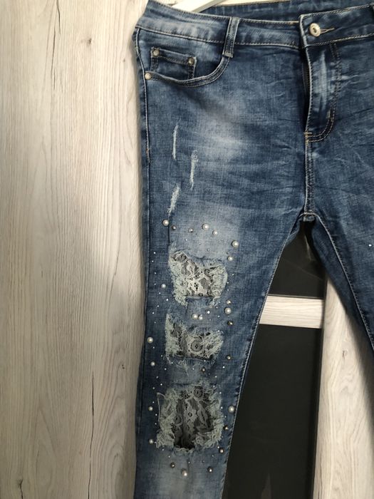 Spodnie damskie jeansy L
