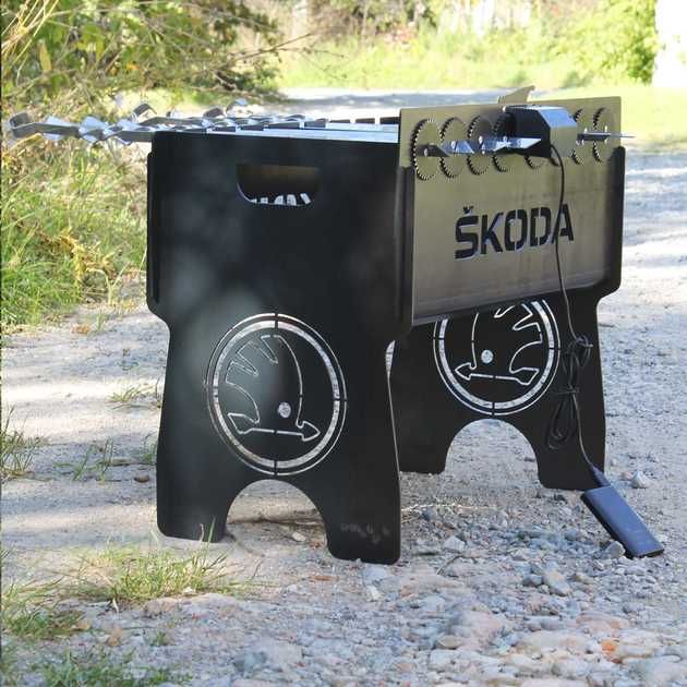 Автоматичний мангал з мотором та індивідуальним гравіюванням розбірний