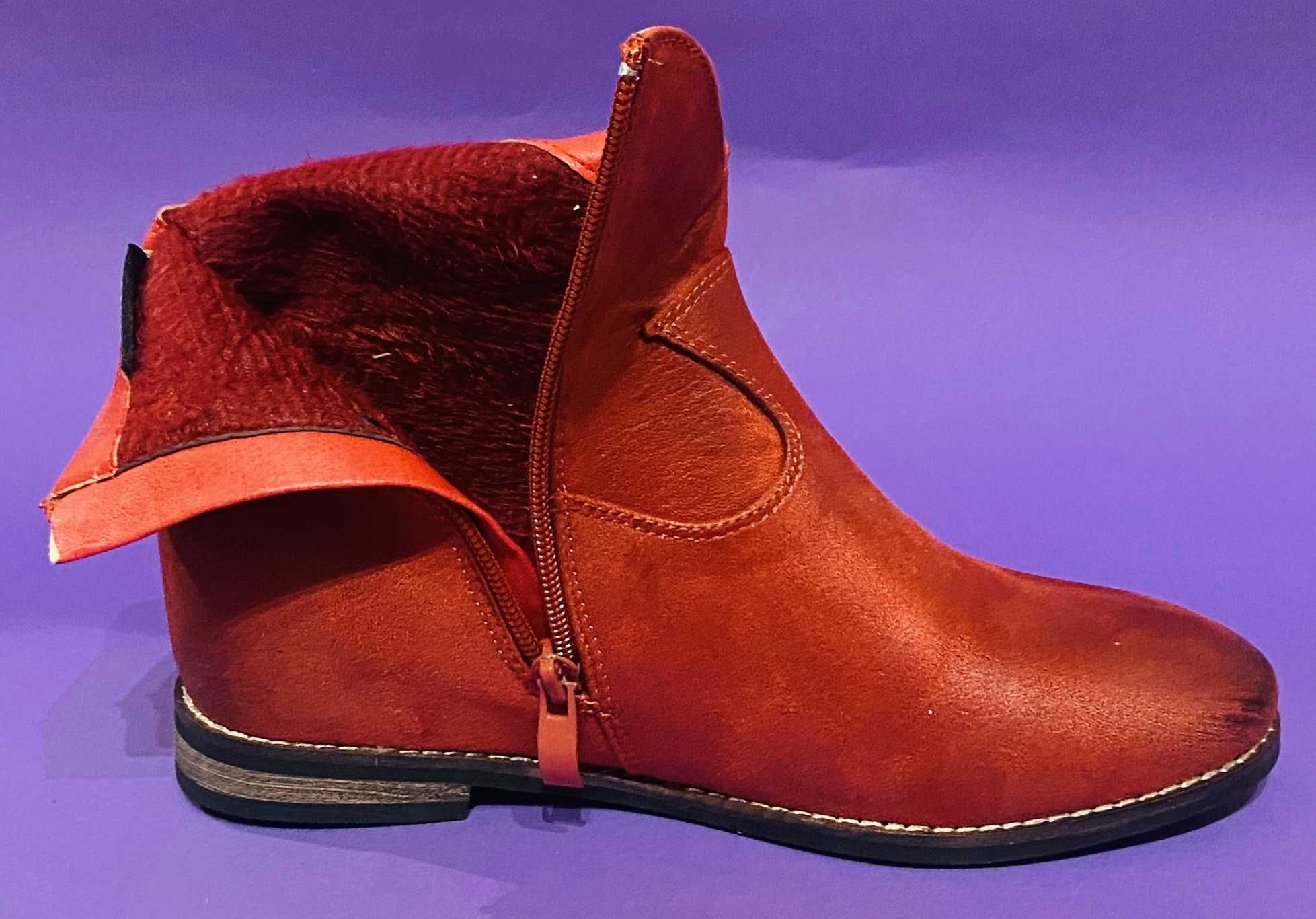 Czerwone damskie botki rozmiar 38 (SKZ20-34)