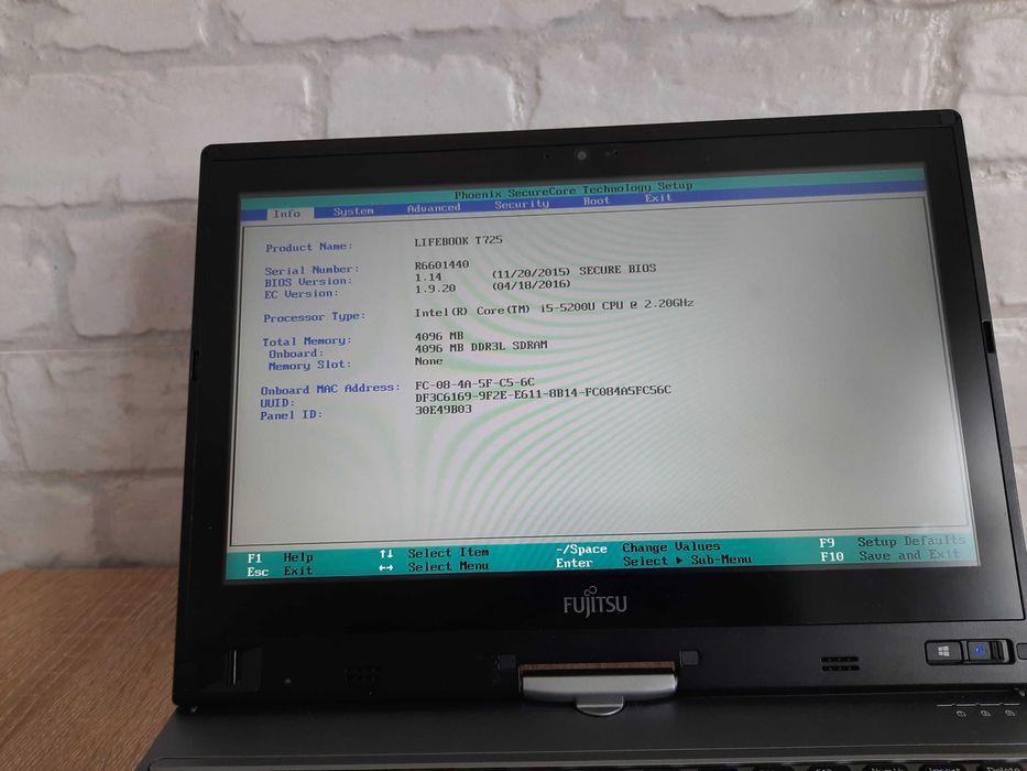 Fujitsu LifeBook T725 i5-5200U разборка