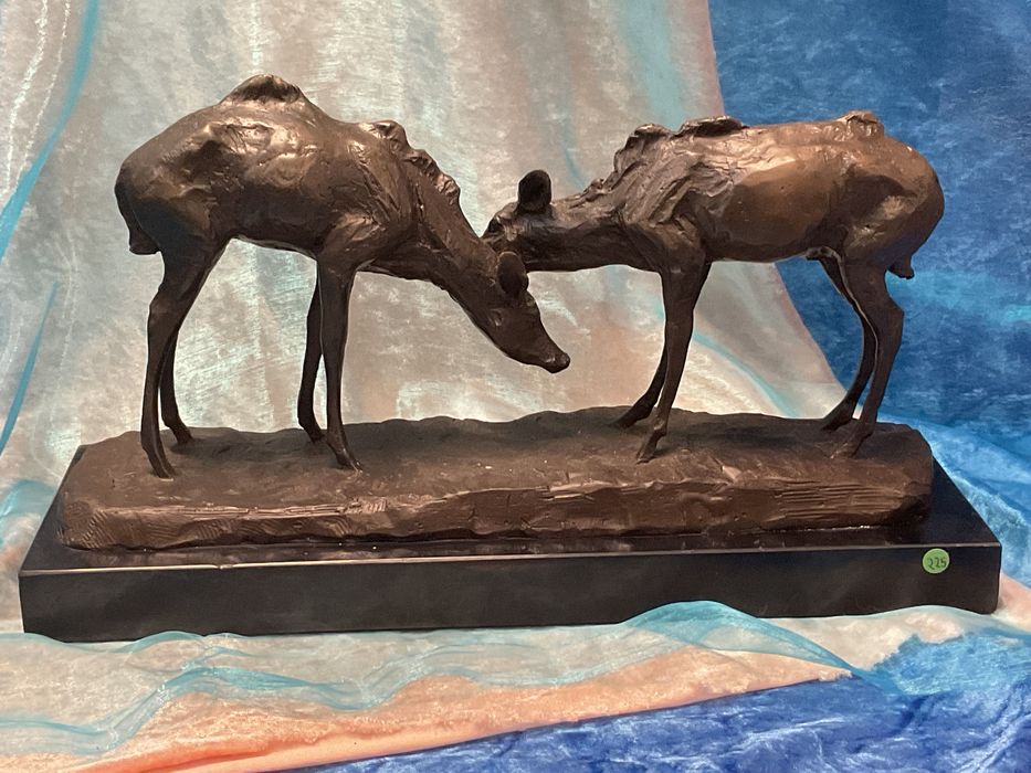 Escultura bronze gazelas 37x13x20 cm
