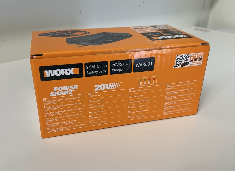 Ładowarka szyba + akumulator 2ah 20V Worx zestaw