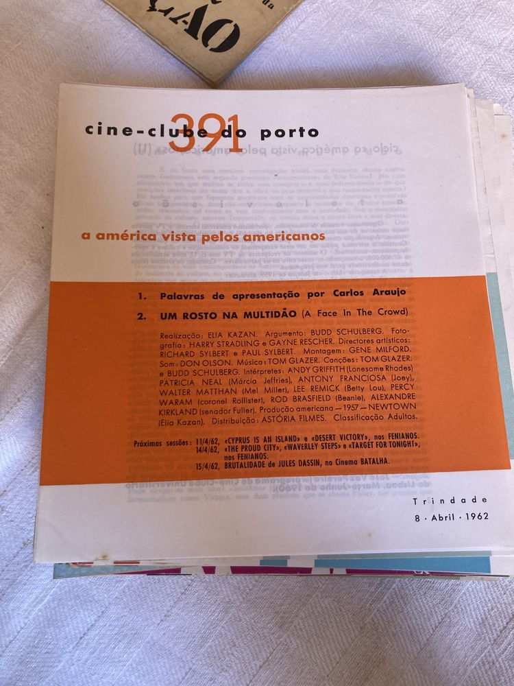 Programas cinema antigos