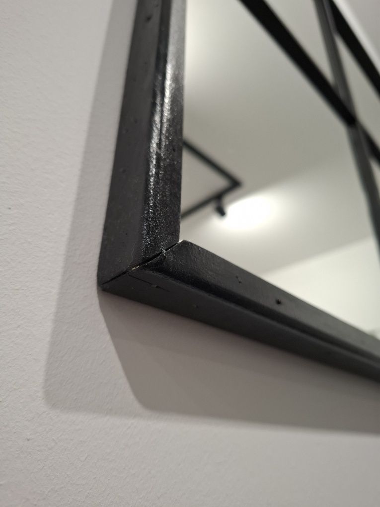 Lustro ze szprosami loft industrialne czarne
