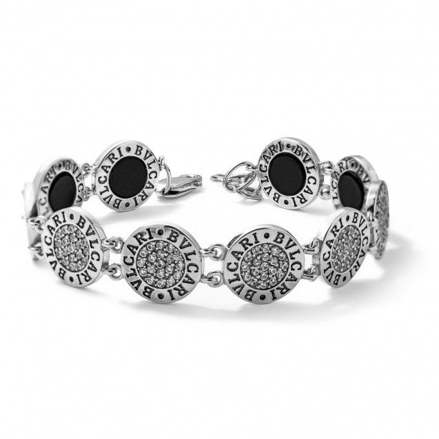 Серебряный набор  серьги  кольцо браслет Bulgari