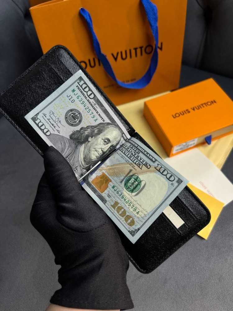 Зажим черный для денег Louis Vuitton Epi