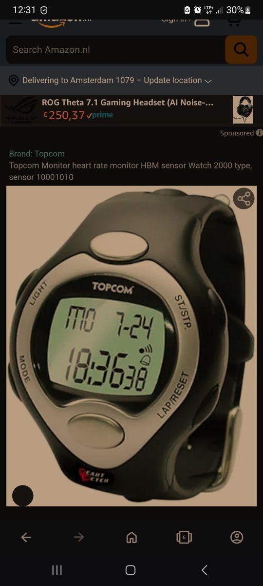 Sprzedam zegarek TopCom z sensorem monitorującym puls serca