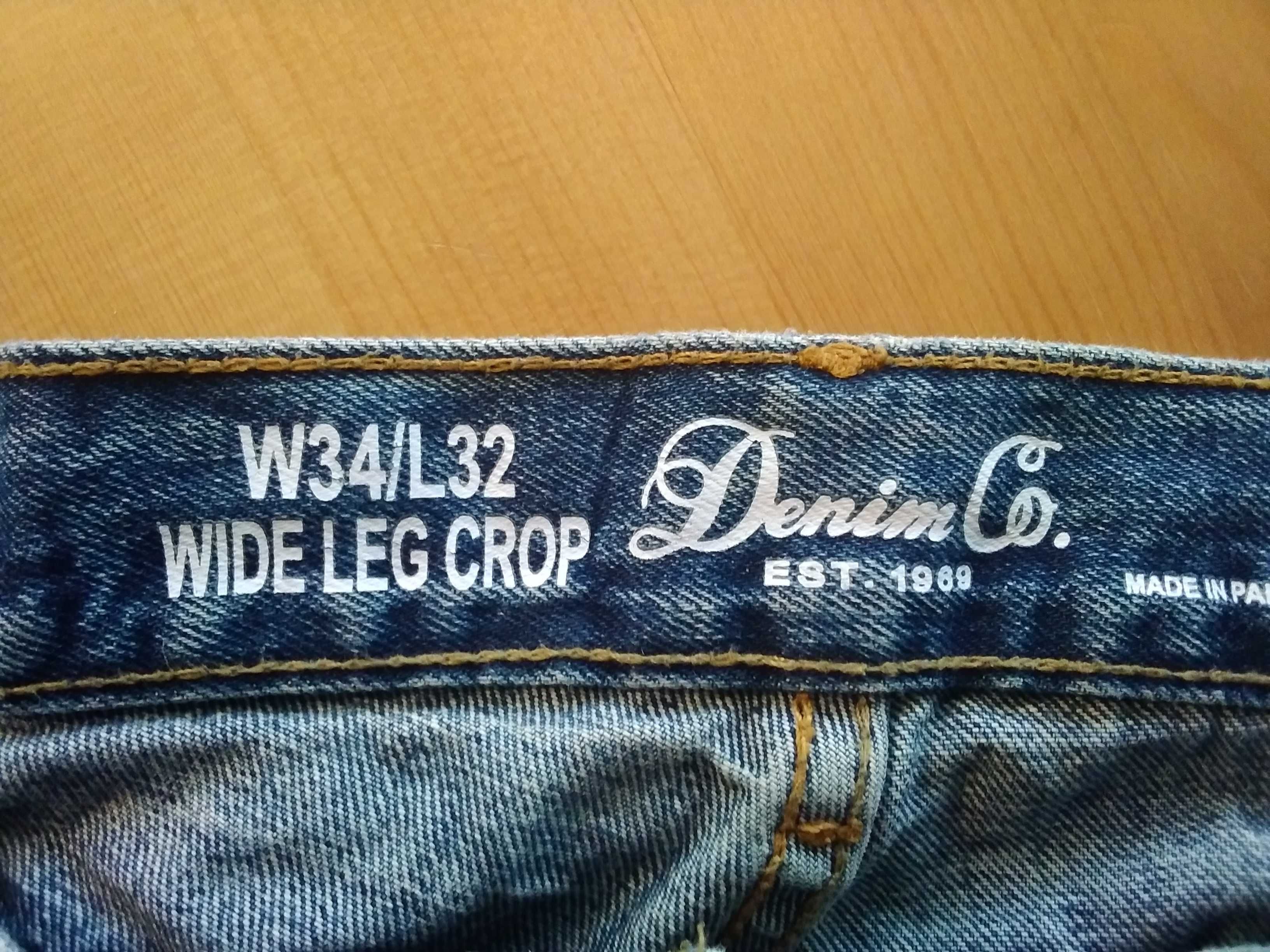 Spodnie z dziurami W34/L32 (wide leg crop)