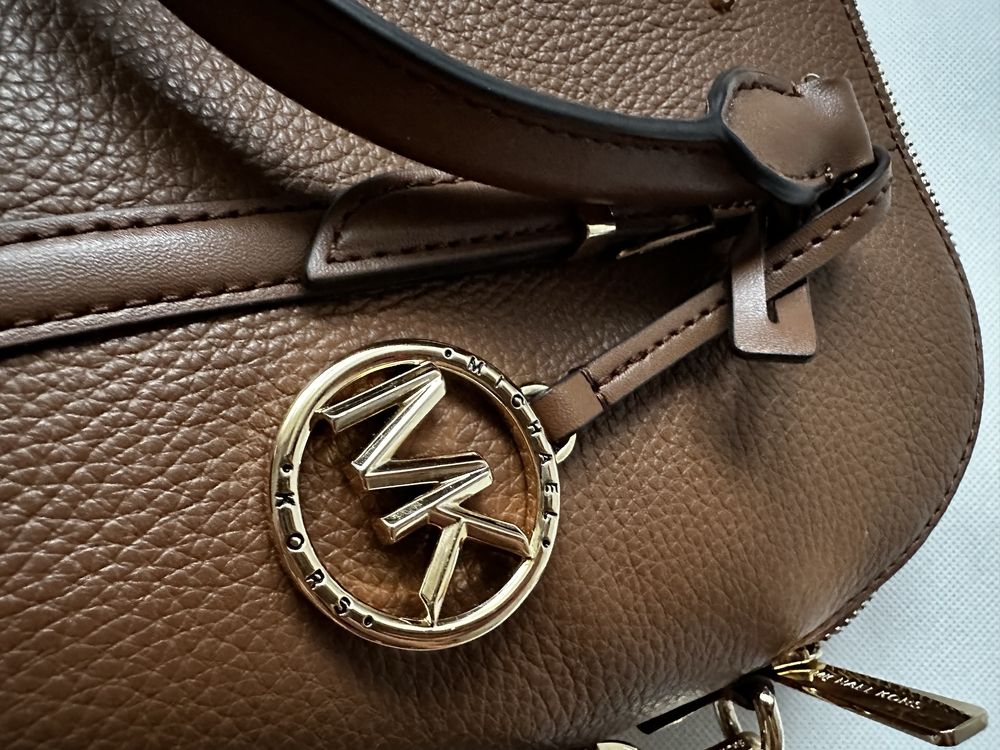 Michael Kors Bedford oryginalna skórzana torebka brąz karmel