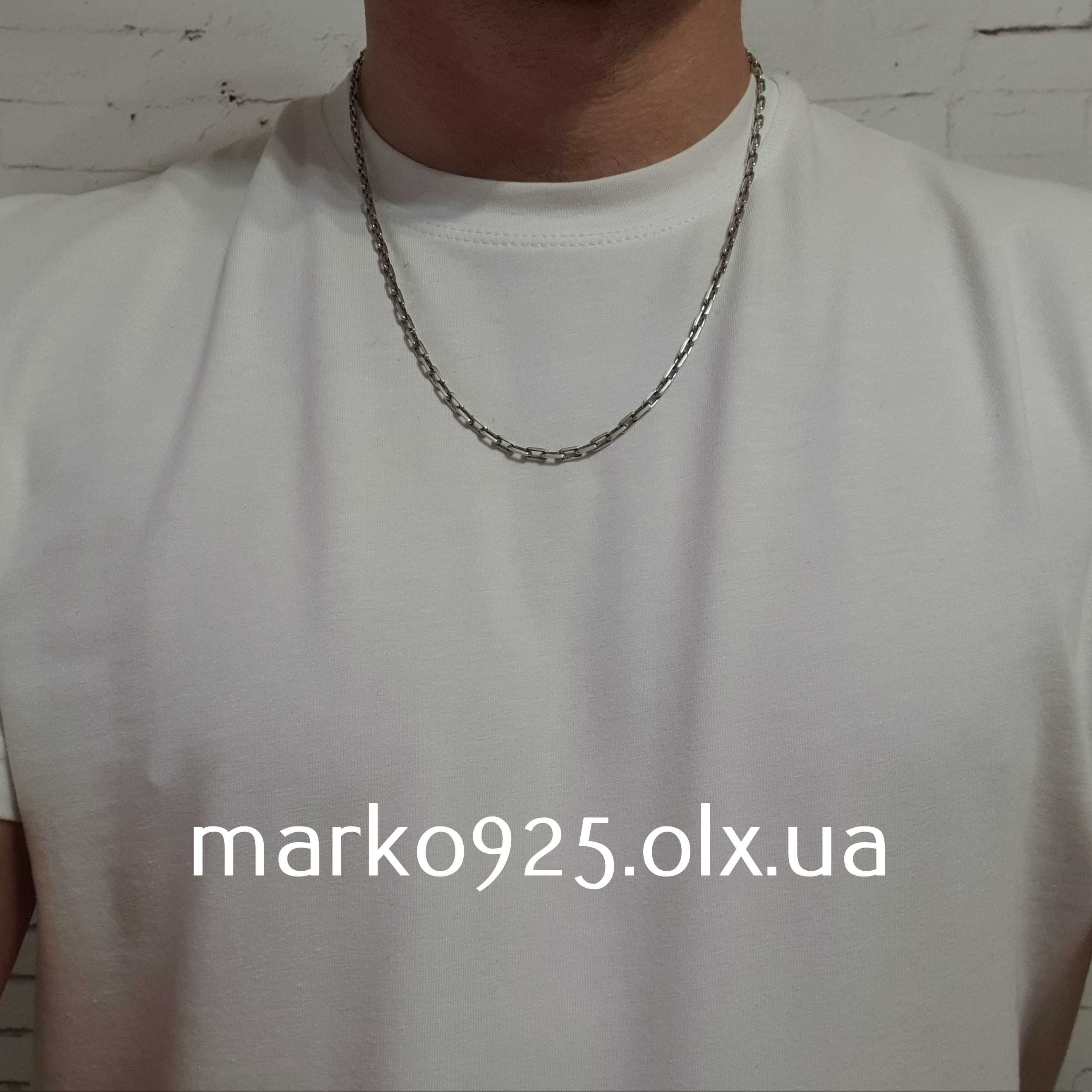 Срібний ланцюжок чоловічий на шию якірне плетіння, срібло 925