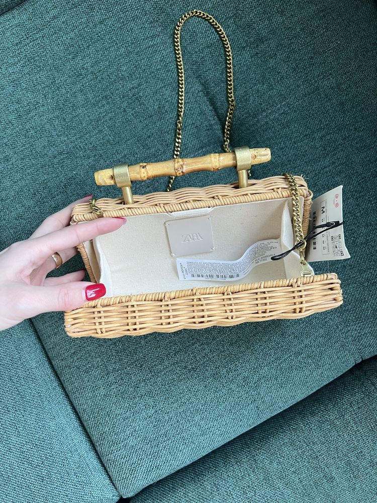 Нова сумка Zara , клатч, плетена сумка